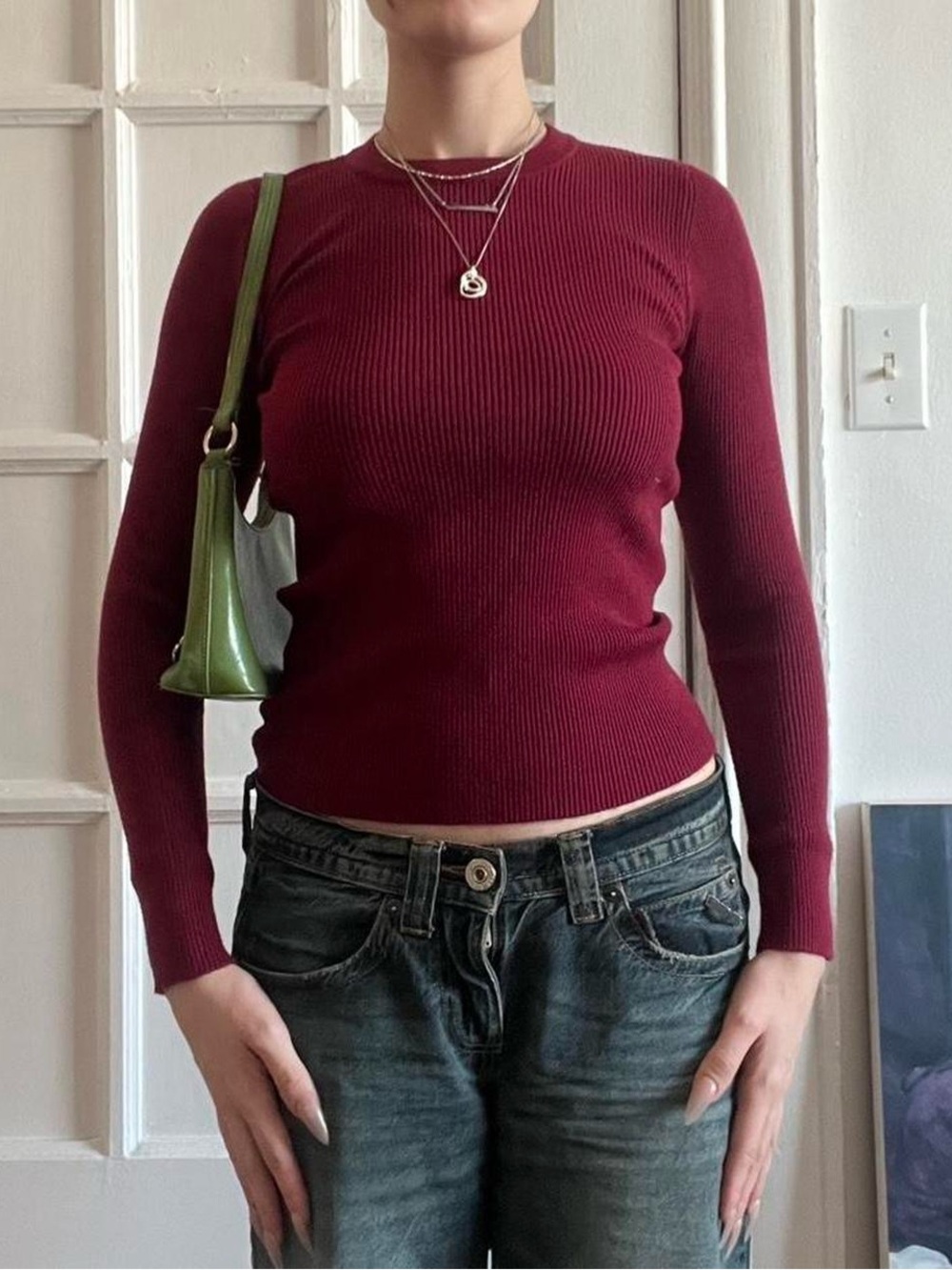 Size Medium Eclipse Red Long Sleeved Top
